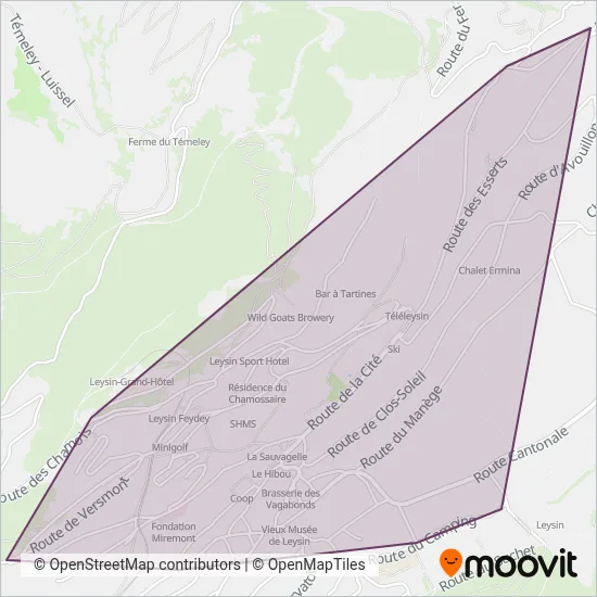 Office du tourisme de Leysin coverage area map