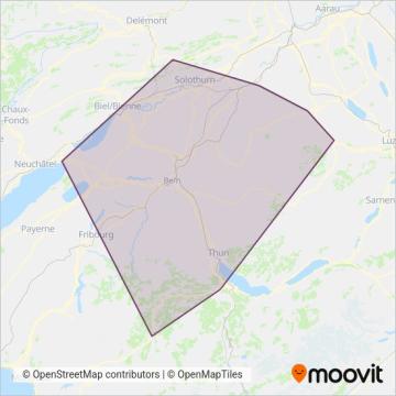 BLS Netz AG Ersatzverkehr coverage area map