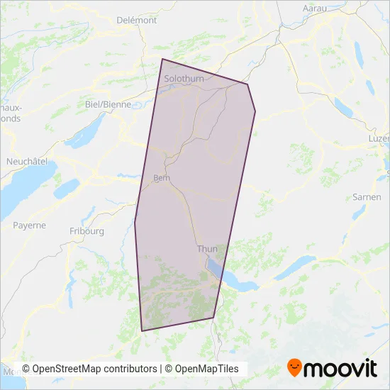 BLS Netz AG Ersatzverkehr coverage area map