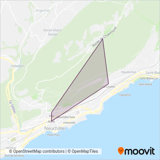 Transports Publics Neuchâtelois SA coverage area map