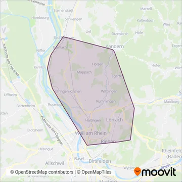 Carte de la zone de couverture de FPLAN RBG SWG