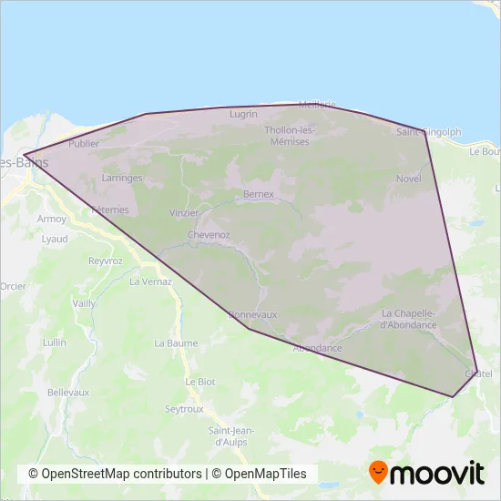 Evian coverage area map