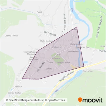 Carte de la zone de couverture de Gemeinde Celerina/Schlarigna
