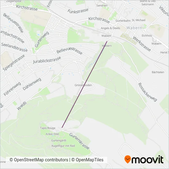 Gurtenbahn coverage area map
