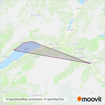 Zentralbahn AG Ersatzverkehr coverage area map