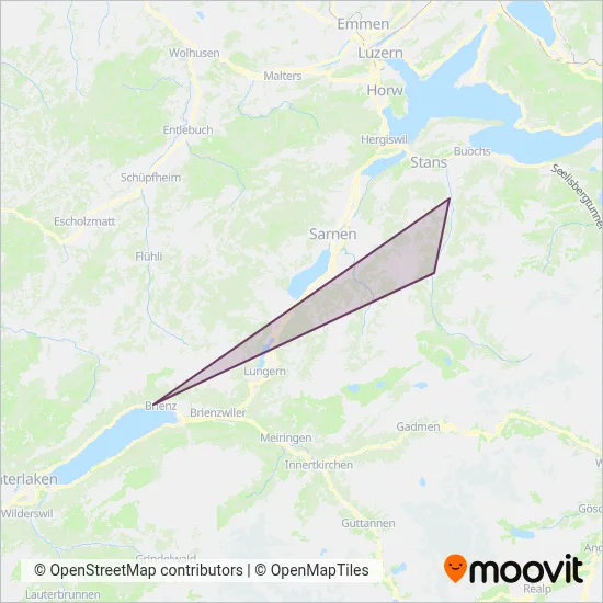 Zentralbahn AG Ersatzverkehr coverage area map