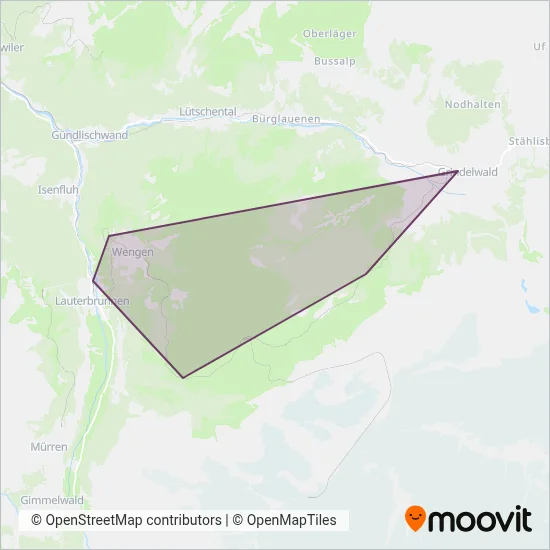 Wengernalpbahn coverage area map