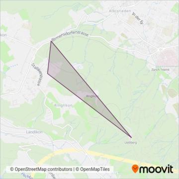 Sihltal-Zürich-Uetliberg-Bahn Ersatzverkehr coverage area map
