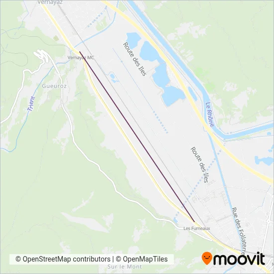 Transports de Martigny et Régions Ersatzverkehr coverage area map