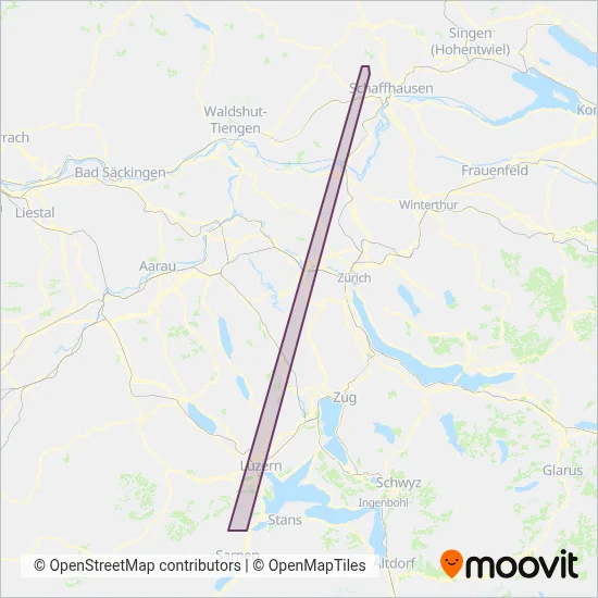 Verein Bus alpin coverage area map