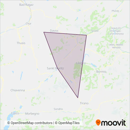 Autoverkehr RhB coverage area map