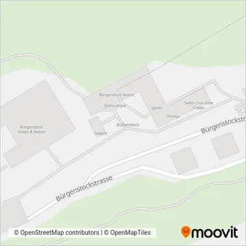 Carte de la zone de couverture de Bürgenstock Bahn Ersatzverkehr