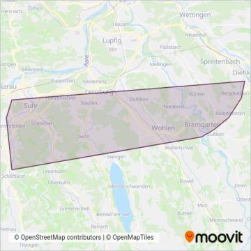 Aargau Verkehr AG Ersatzverkehr coverage area map