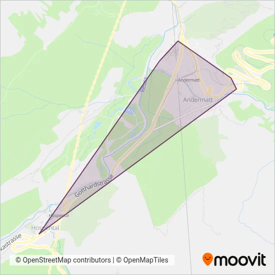 Ortsbus Andermatt coverage area map