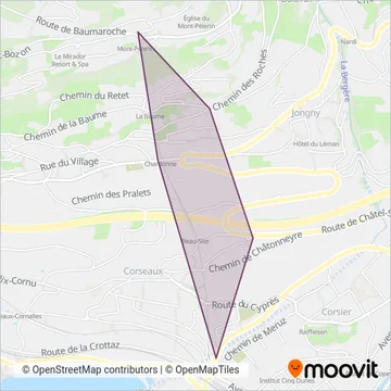 Montreux-Vevey-Riviera (vcp) - Bus coverage area map