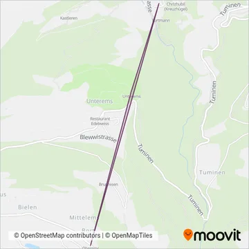 Turtmann-Unterems-Oberems (Bus) coverage area map