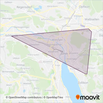 Verkehrsbetriebe Zürich INFO+ (Bus) coverage area map