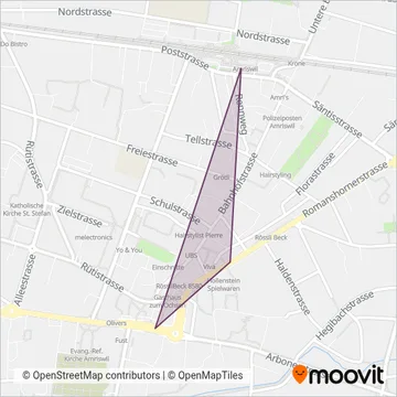 Anrufsammeltaxi Amriswil coverage area map