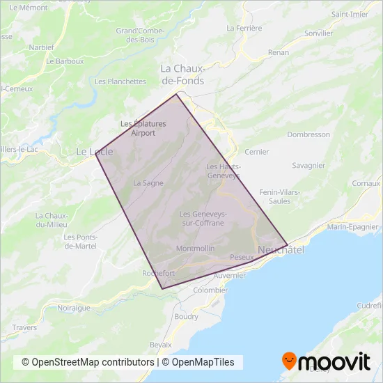 SBB Infrastruktur AG Bahnersatz (Rail) coverage area map