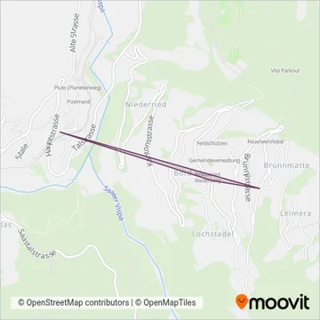 Stalden-Gspon Ersatzverkehr coverage area map