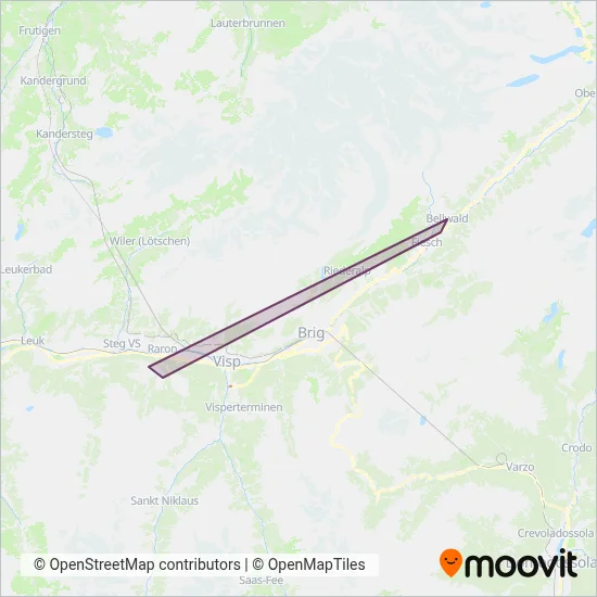 Alplift AG Ersatzverkehr coverage area map