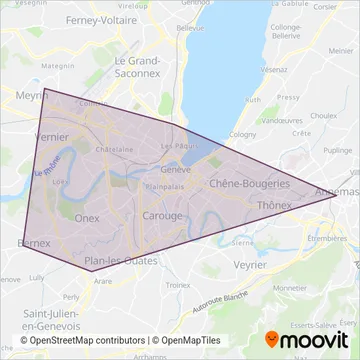 Carte de la zone de couverture de SBB