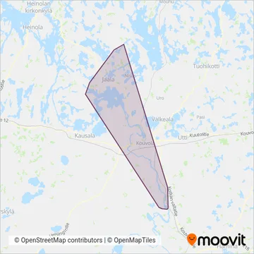 Linjaliikenne Martti Laurila Oy coverage area map