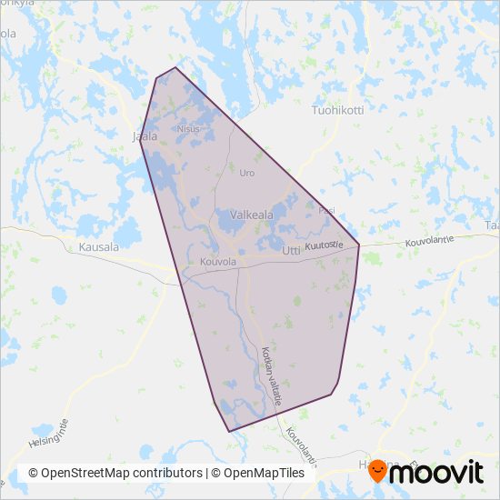 KYMEN CHARTERLINE OY coverage area map