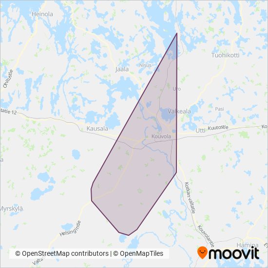 Elimäen Liikenne Oy coverage area map
