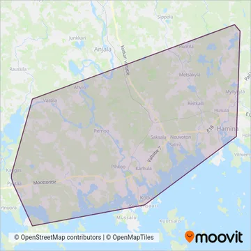 Kotkan Seudun Liikenne / KYMEN CHARTERLINE coverage area map