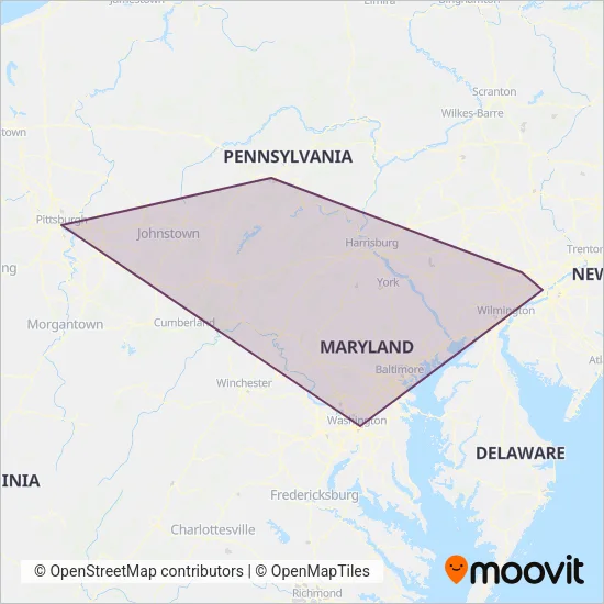 Megabus coverage area map