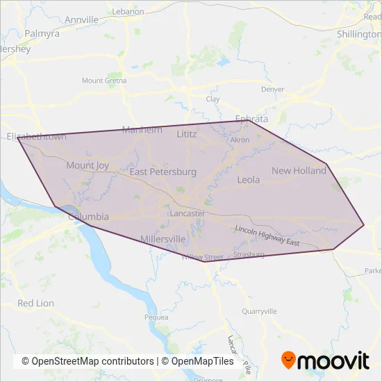 RRTA coverage area map