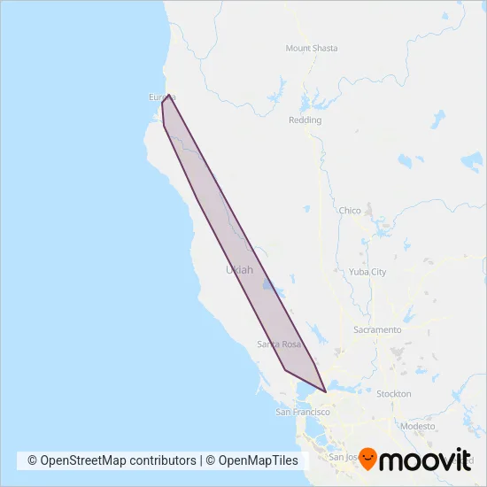 Amtrak Chartered Vehicle coverage area map