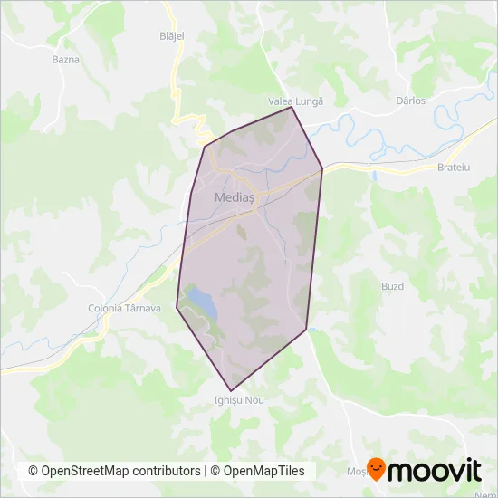 Meditur (Bus) coverage area map