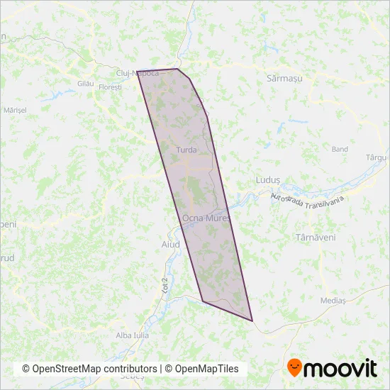 InterRegional Călători coverage area map