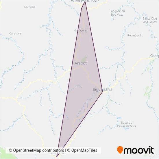 Viação Princesa do Norte coverage area map