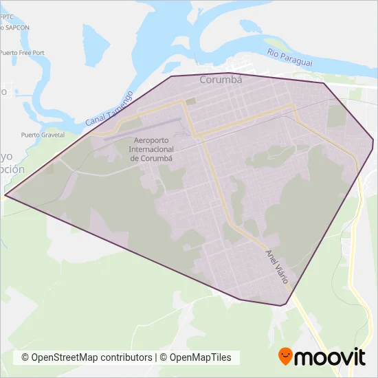 Viação Cidade Corumbá coverage area map