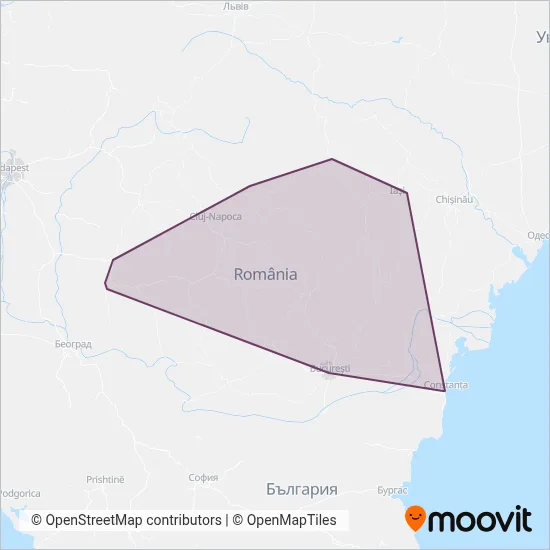 CFR Călători coverage area map