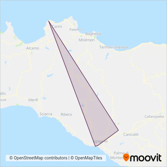 SAL - Licata Bus Lines Company coverage area map