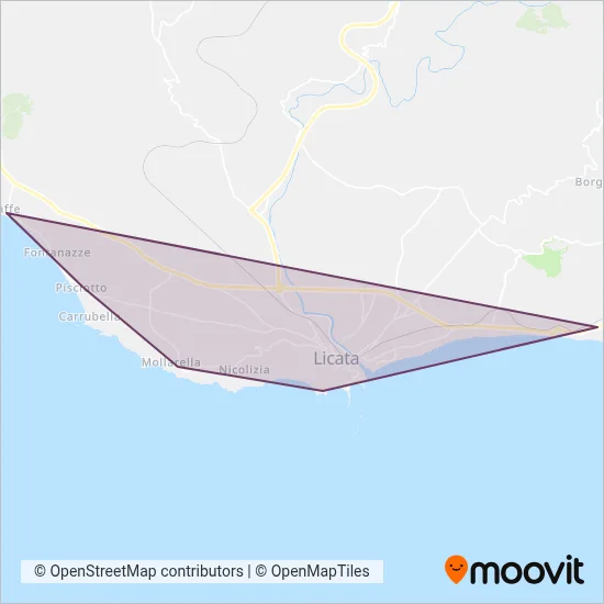 Area coperta dal servizio di IblaTour - Servizio Urbano Licata
