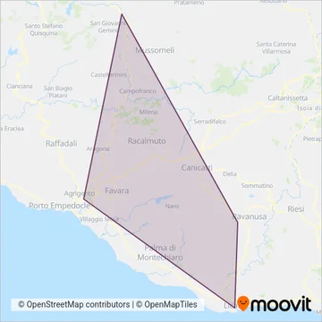 Area coperta dal servizio di Trenitalia
