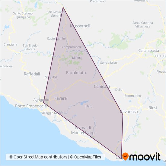 Area coperta dal servizio di Trenitalia