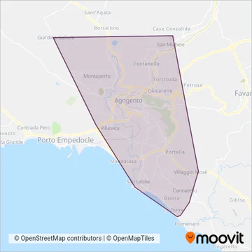 Trasporti Urbani Agrigento coverage area map