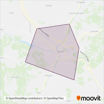 Urbanos de Teruel (Grupo Samar) coverage area map