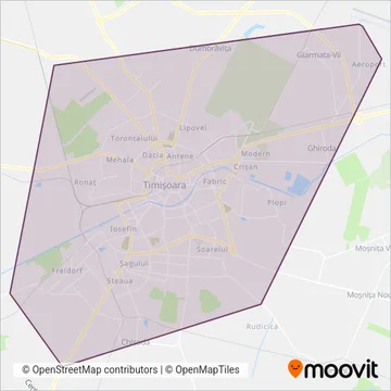 STP Timișoara (Bus) coverage area map