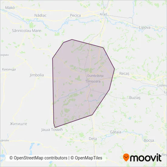 STP Timișoara | Linii Metropolitane coverage area map