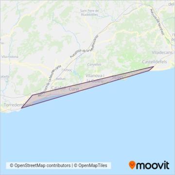 Mapa del área de cobertura de Rodalies de Catalunya