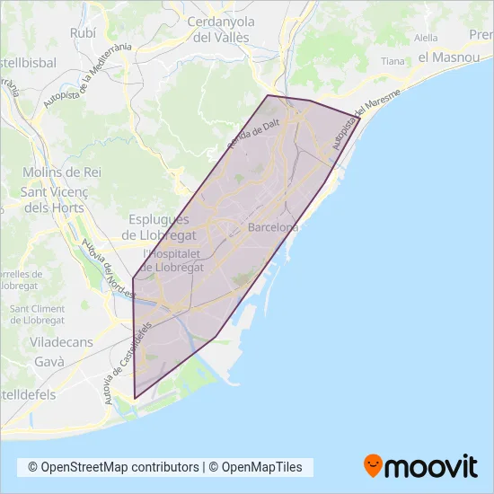 TMB (Subway) coverage area map