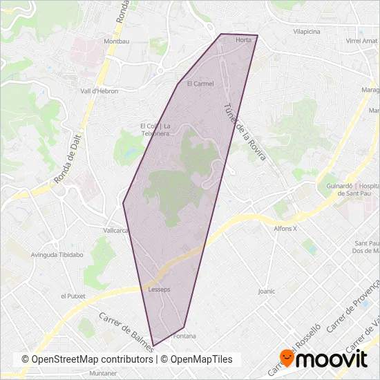 Cobertura del mapa de Monbus (Horta)