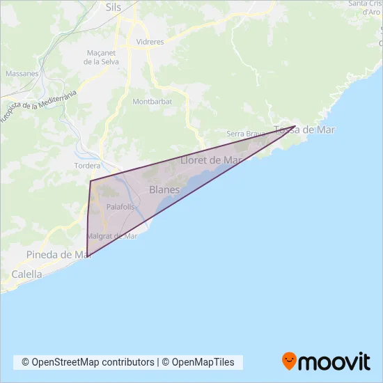 MOVENTIS COSTA coverage area map